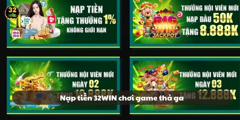 Quy trình Nạp tiền 32WIN với các bước được hướng dẫn vô cùng chi tiết
